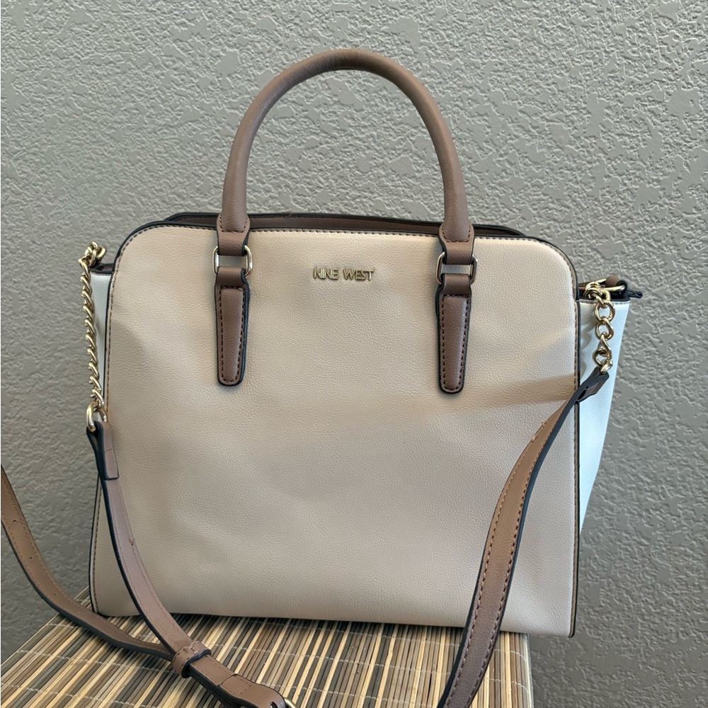 Nine West Cream and Tan Women's Handbag Tote